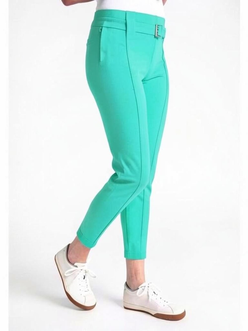 Betabrand Turquoise High Waist Belted Dress Pant Yoga Pants Large Short Petite